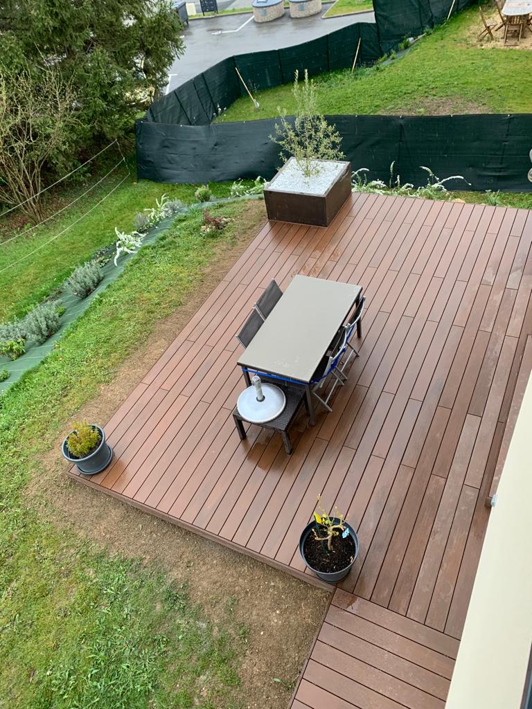 pose d'une terrasse en bois