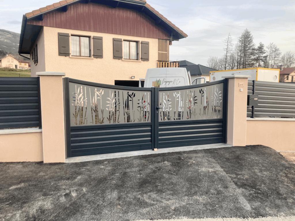 portail de maison installé par l'entreprise Paysages N'Co en Savoie (73)