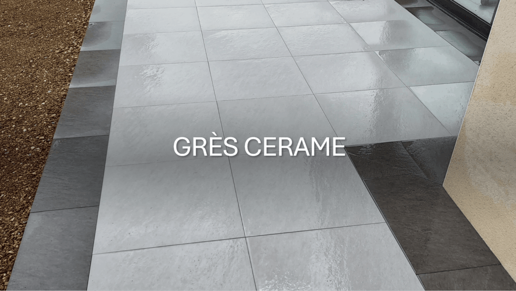 création de terrasse en grès cérame en Savoie, Haute-Savoie, Ain